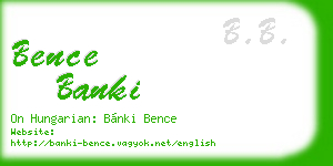 bence banki business card